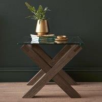 Bentley Designs Turin Dark Oak Glass Lamp Table