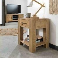 Bentley Designs Turin Light Oak Lamp Table With Drawer