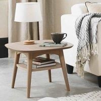 Tuska Scandi Oak Lamp Table With Shelf, Brown