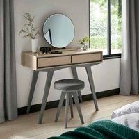 Bentley Designs Brune Scandi Oak & Dark Grey Dressing Table