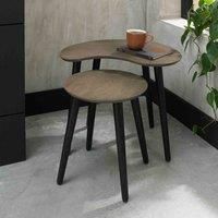 Home Origins Tuxen Weathered Oak & Peppercorn Nest of Lamp Tables