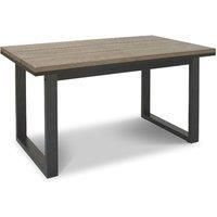 Turner Weathered Oak 4-6 Seat Table & 4 Seurat Dark Grey Faux Suede Chairs