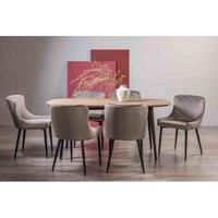 Rhoka Weathered Oak 6 Seater Dining Table With Peppercorn Legs & 6 Cezanne Grey Velvet Fabric Chairs With Black Legs