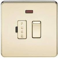 Knightsbridge SF6300NPB Screwless 13 A Switched Fused Spur Unit, Polished Brass with Neon