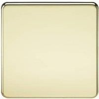 KnightsBridge Screwless 1G Blanking Plate Polished Brass