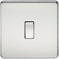 Knightsbridge Screwless Flatplate light switches & sockets POLISHED CHROME range