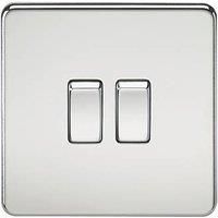 Knightsbridge Screwless Flatplate light switches & sockets POLISHED CHROME range