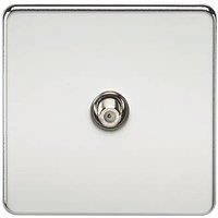 KnightsBridge SAT TV Outlet 1G Screwless Polished Chrome Non-Isolated Wall Plate
