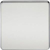 KnightsBridge Screwless 1G Blanking Plate Polished Chrome