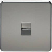 KnightsBridge Screwless Black Nickel Telephone Extension Socket