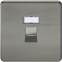 KnightsBridge Screwless Black Nickel RJ45 Network Outlet Wall Socket