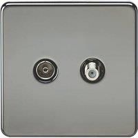 Knightsbridge SF0140BN (Isolated Screwless Tv & Sat Tv Outlet, 230 V, Black Nickel