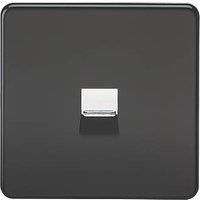 KnightsBridge Screwless Matt Black Telephone Master Socket Flush Wall Socket