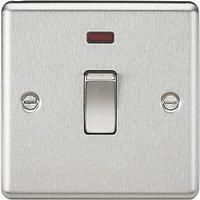Brushed Steel Switches & Sockets Satin Chrome White Inserts Full Range