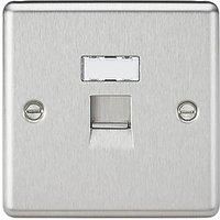 Knightsbridge CL45BC RJ45 Rounded Edge Network Outlet, Chrome