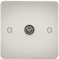 KnightsBridge Flat Plate 1G TV Outlet (non-isolated) - Pearl