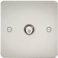 KnightsBridge Flat Plate 1G SAT TV Outlet (non-isolated) - Pearl