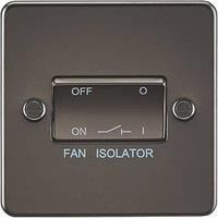 KnightsBridge Flat Plate 10AX 3 Pole Fan Isolator Switch - Gunmetal