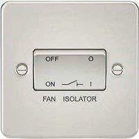 KnightsBridge Flat Plate 10AX 3 Pole Fan Isolator Switch - Pearl