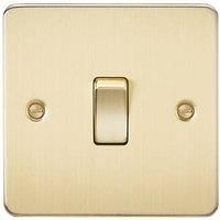 KnightsBridge Flat Plate 10AX 1G Intermediate Switch - Brushed Brass