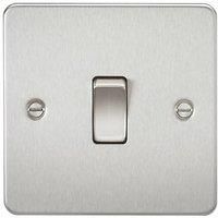 KnightsBridge 1G Intermediate Flat Plate Switch- Brushed Chrome - Rocker Switch