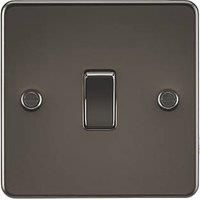 KnightsBridge Flat Plate 10AX 1G Intermediate Switch - Gunmetal