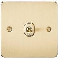 KnightsBridge Flat Plate 10AX 1G 2 Way Toggle Switch - Brushed Brass