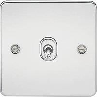 KnightsBridge Flat Plate 10AX 1G 2 Way Toggle Switch - Polished Chrome