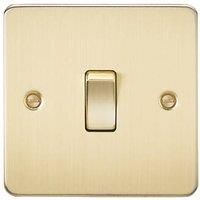 KnightsBridge Flat Plate 10AX 1G 2 Way Switch - Brushed Brass