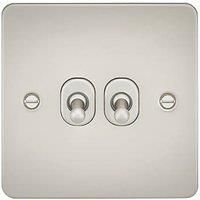 KnightsBridge Flat Plate 10AX 2G 2-way toggle switch - pearl