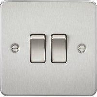 KnightsBridge 2G 2 Way Flat Plate Switch- Brushed Chrome