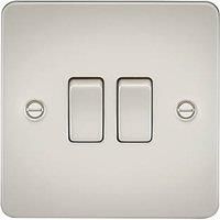 KnightsBridge Flat Plate 10AX 2G 2-way switch - pearl