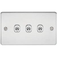 KnightsBridge Flat Plate 10AX 3G 2-way toggle switch - polished chrome