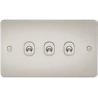 KnightsBridge Flat Plate 10AX 3G 2-way toggle switch - pearl