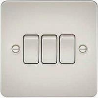 KnightsBridge Flat Plate 10AX 3G 2-way switch - pearl