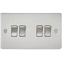 KnightsBridge 4G 2 Way Flat Plate Switch - Brushed Chrome