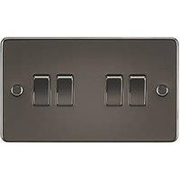KnightsBridge Flat Plate 10AX 4G 2-way switch - gunmetal