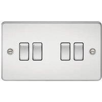 KnightsBridge Flat plate 10AX 4G 2-way switch - polished chrome