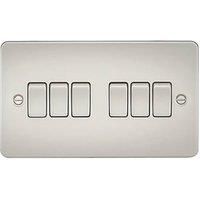 KnightsBridge Flat Plate 10AX 6G 2-way switch - pearl