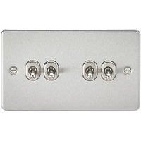 KnightsBridge Flat Plate 10AX 4G 2-way toggle switch - brushed chrome