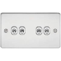 KnightsBridge Flat Plate 10AX 4G 2-way toggle switch - polished chrome
