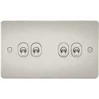 KnightsBridge Flat Plate 10AX 4G 2-way toggle switch - pearl