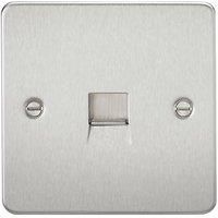 KNIGHTSBRIDGE FLAT PLATE BRUSHED CHROME TELEPHONE EXTENSION SOCKET FP7400BC