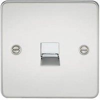 KnightsBridge Flat Plate Telephone extension socket - polished chrome