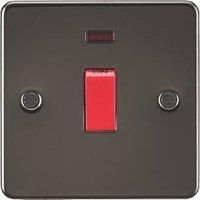 Knightsbridge FP8331NGM Plat FPAV8331NGM Flat Plate 45A 1G Dp Switch with Neon-Gunmetal, Gun Metal
