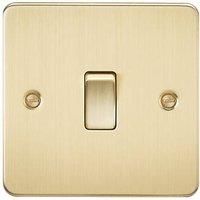 KnightsBridge Flat Plate 20A 1G DP switch - brushed brass