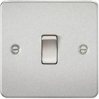 KnightsBridge Flat Plate 20A 1G DP switch - brushed chrome