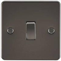 KnightsBridge Flat Plate 20A 1G DP switch - gunmetal