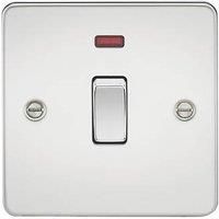 KnightsBridge Flat Plate 20A 1G DP switch with neon - polished chrome