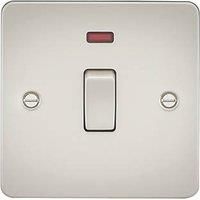 Knightsbridge FP8341NPL FPAV8341NPL Flat Plate 20A 1G Dp Switch with Neon-Pearl